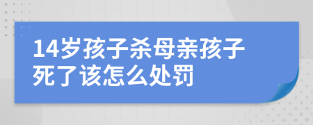 14岁孩子杀母亲孩子死了该怎么处罚