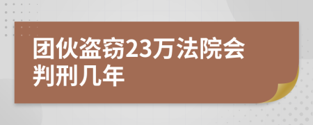 团伙盗窃23万法院会判刑几年