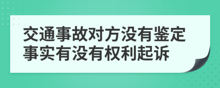 交通事故对方没有鉴定事实有没有权利起诉