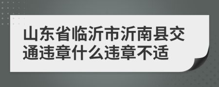 山东省临沂市沂南县交通违章什么违章不适