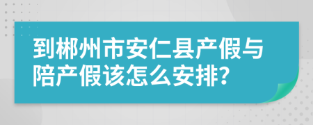 到郴州市安仁县产假与陪产假该怎么安排？