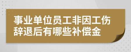 事业单位员工非因工伤辞退后有哪些补偿金