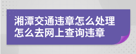 湘潭交通违章怎么处理怎么去网上查询违章