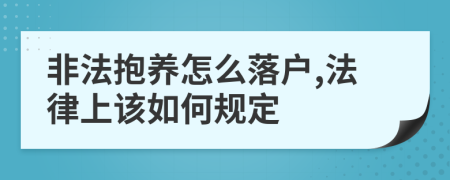 非法抱养怎么落户,法律上该如何规定