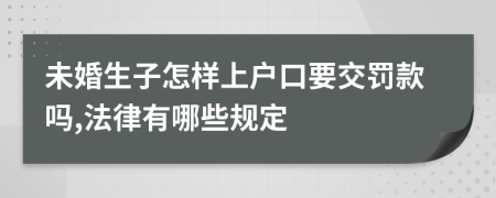 未婚生子怎样上户口要交罚款吗,法律有哪些规定