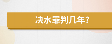 决水罪判几年?