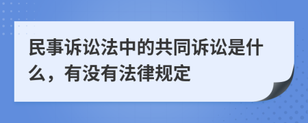 民事诉讼法中的共同诉讼是什么，有没有法律规定