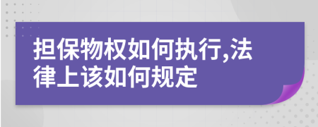 担保物权如何执行,法律上该如何规定