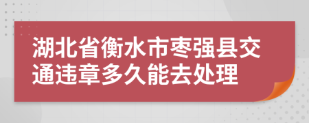 湖北省衡水市枣强县交通违章多久能去处理