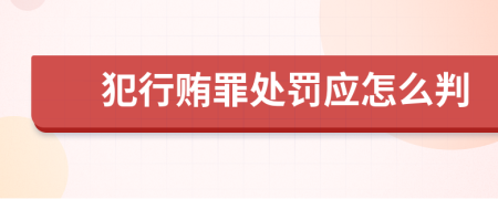 犯行贿罪处罚应怎么判