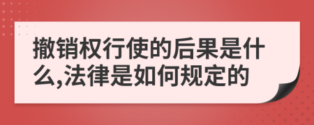 撤销权行使的后果是什么,法律是如何规定的