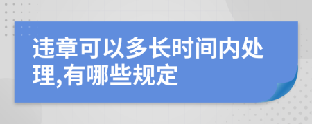 违章可以多长时间内处理,有哪些规定