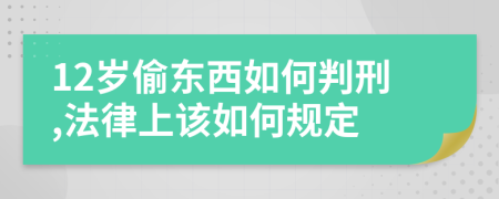 12岁偷东西如何判刑,法律上该如何规定