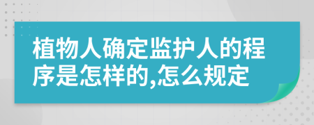 植物人确定监护人的程序是怎样的,怎么规定