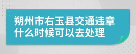 朔州市右玉县交通违章什么时候可以去处理
