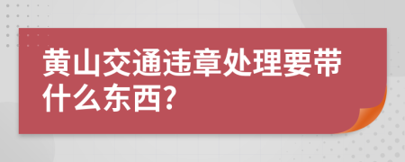 黄山交通违章处理要带什么东西?