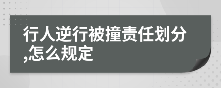 行人逆行被撞责任划分,怎么规定