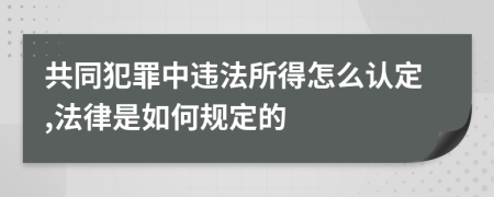 共同犯罪中违法所得怎么认定,法律是如何规定的