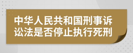 中华人民共和国刑事诉讼法是否停止执行死刑