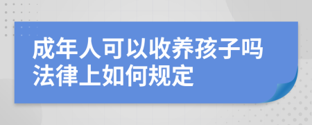 成年人可以收养孩子吗法律上如何规定