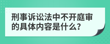 刑事诉讼法中不开庭审的具体内容是什么？