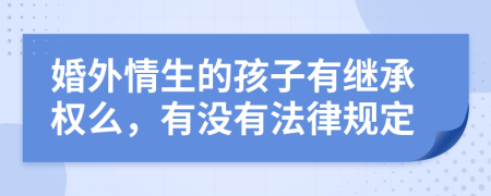 婚外情生的孩子有继承权么，有没有法律规定