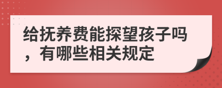 给抚养费能探望孩子吗，有哪些相关规定