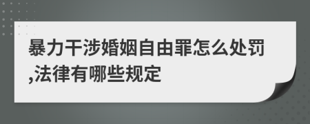 暴力干涉婚姻自由罪怎么处罚,法律有哪些规定