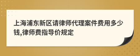 上海浦东新区请律师代理案件费用多少钱,律师费指导价规定
