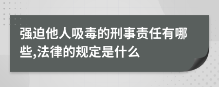 强迫他人吸毒的刑事责任有哪些,法律的规定是什么