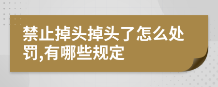 禁止掉头掉头了怎么处罚,有哪些规定