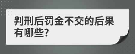 判刑后罚金不交的后果有哪些?