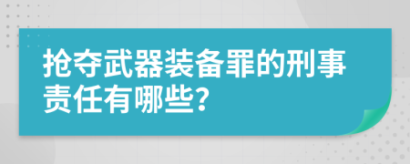 抢夺武器装备罪的刑事责任有哪些？