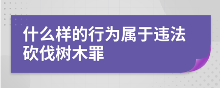 什么样的行为属于违法砍伐树木罪