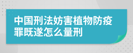 中国刑法妨害植物防疫罪既遂怎么量刑