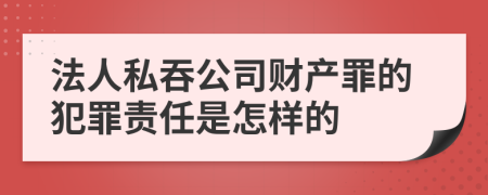 法人私吞公司财产罪的犯罪责任是怎样的