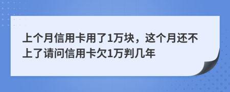 上个月信用卡用了1万块，这个月还不上了请问信用卡欠1万判几年