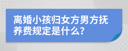 离婚小孩归女方男方抚养费规定是什么？