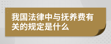 我国法律中与抚养费有关的规定是什么