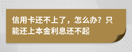 信用卡还不上了，怎么办？只能还上本金利息还不起