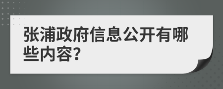 张浦政府信息公开有哪些内容？