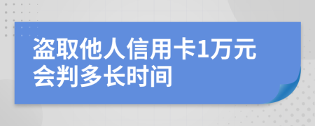 盗取他人信用卡1万元会判多长时间