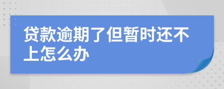 贷款逾期了但暂时还不上怎么办