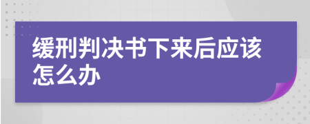 缓刑判决书下来后应该怎么办