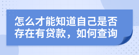 怎么才能知道自己是否存在有贷款，如何查询