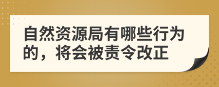 自然资源局有哪些行为的，将会被责令改正