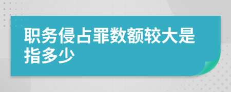 职务侵占罪数额较大是指多少