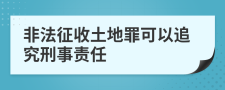 非法征收土地罪可以追究刑事责任