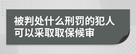 被判处什么刑罚的犯人可以采取取保候审