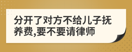 分开了对方不给儿子抚养费,要不要请律师